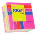 Cub autoadeziv 51x51 mm Stick'n - 4 culori asortate: alb, roz, magenta neon, galben (250 file/buc)