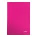 Caiet de birou A4 cu coperti din carton laminat Leitz Wow - dictando, roz metalizat (80 file)