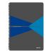 Caiet de birou A4 cu coperti din carton laminat Leitz Office - matematica, albastru (90 file)