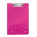 Clipboard dublu A4 plastifiat Leitz Wow - roz metalizat