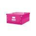Cutie de depozitare din carton Leitz Click & Store mare - 369x200x482 mm - roz