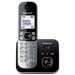 Telefon DECT Panasonic KX-TG6821FXB CallerID, LCD alb, polifonic, 120 memorii - negru